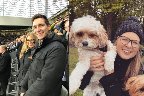 James Phelps and Annika Ostle with their dog