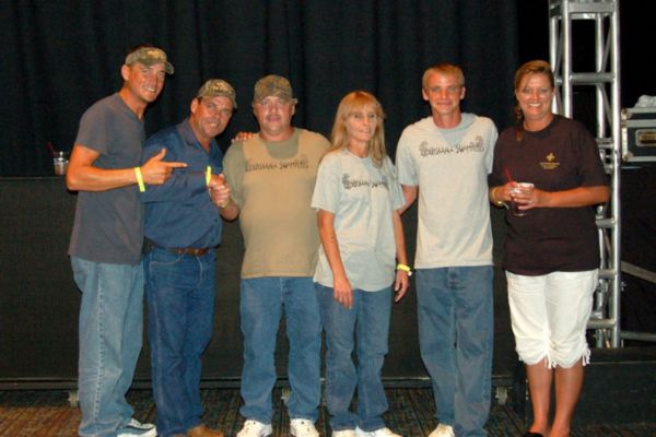 Willie Edwards with family and other crew of Swamp People.